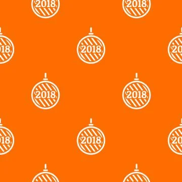 Modern christmas ball pattern vector orange Stock Illustration