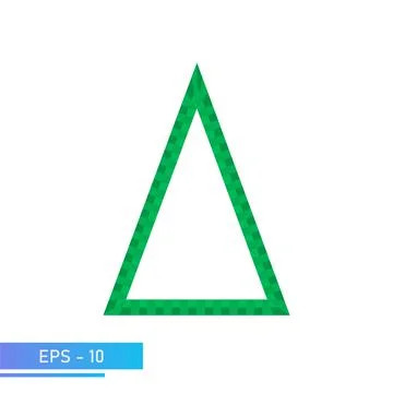 Modern christmas tree. Easy triangle. Pixel green. Modern illustration. Flat Stock Illustration