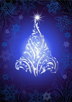 Modern Christmas tree Illustrazione stock