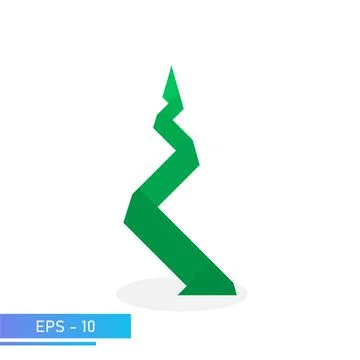 Modern christmas tree in multi green color. Modern illustration. Flat vector Stock Illustration