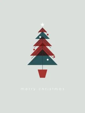 Modern Christmas tree vector symbol of winter holiday. Geometric polygonal Stock Illustration