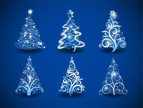 Modern Christmas trees Stock Illustration