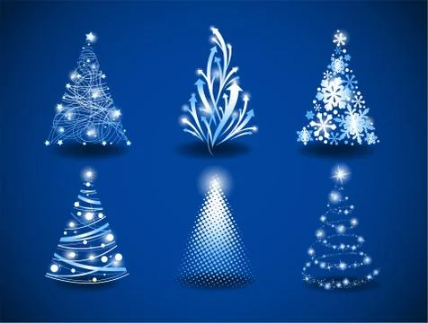 Modern Christmas trees Stock Illustration