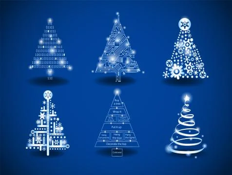 Modern Christmas trees Stock Illustration