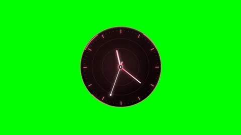 Modern Chronograph Clock Analog Watch Dial on Green Screen Stock-Footage 347146601