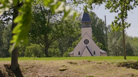 Modern Church in a Park Stock Footage 101789890