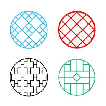 Modern Circle Chinese pattern window frame Stock Illustration