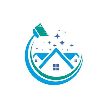Modern circle Cleaning logo vector template symbol design Illustrazione stock
