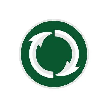 Modern circle form icon on green Ilustración de archivo