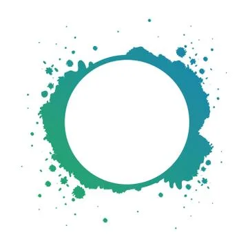Modern circle frame blue and splash vector design Stock Illustration