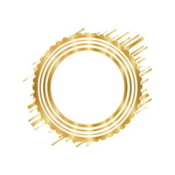 Modern circle frame gold vector design Stock Illustration