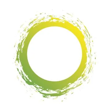 Modern circle frame green and splash vector design 스톡 일러스트