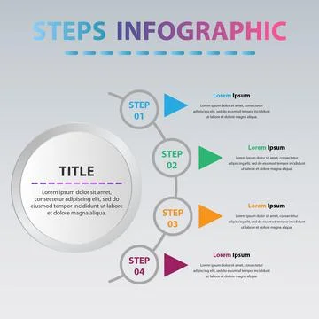 Modern circle infographic with 4 steps. Circle infographic with 4 options. Stock Illustration