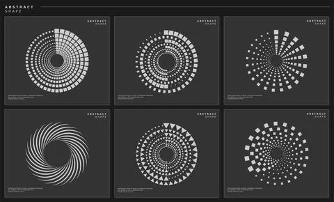 Modern circle line logo design template set. Abstract dots logo collection. Stock Illustration