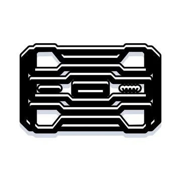 Modern circuit board chip core vector illustration Illustrazione stock
