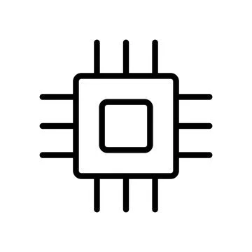 Modern Circuit Chip Icon for Technology and Electronics Design Projects Stockillustratie