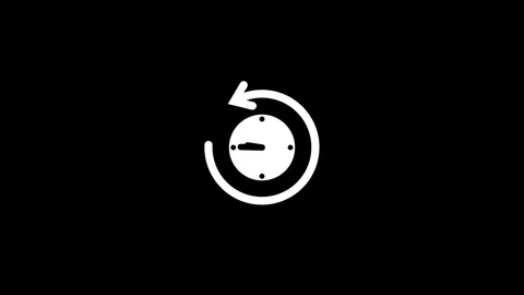 Modern Circular Arrow Clock Rotation Icon Design Stock Footage 332526359