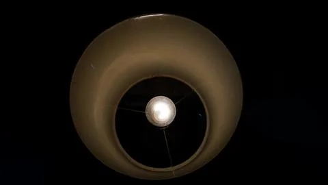 Modern Circular Ceiling Lamp with Light Bulb Fotos Stock