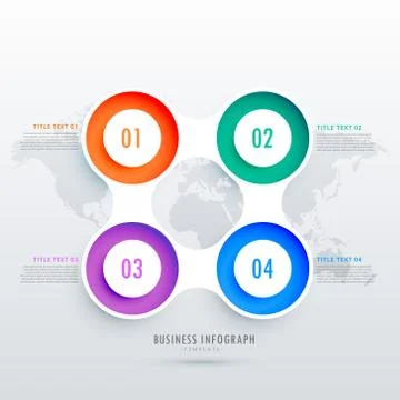 Modern circular four steps infographic design, can be used in business diag.. Stock Illustration