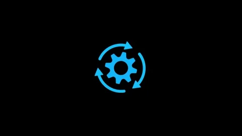 Modern Circular Gear With Dynamic Flow Arrows Design Stock Footage 331897996