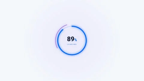 Modern Circular Loading Progress Bar 0 to 100 Percent on Light Background Stock Footage 340146203