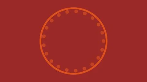 Modern circular orange dots pattern on red background vector illustration Illustrazione stock