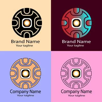 Modern Circular Tech Logo Stock Illustration