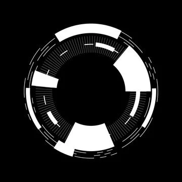 Modern Circular Tech Shapes: Perfect for Digital Graphics Stock Illustration