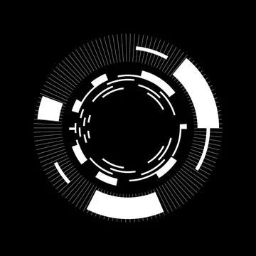 Modern Circular Tech Shapes: Perfect for Digital Graphics Stock Illustration