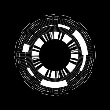 Modern Circular Tech Shapes: Perfect for Digital Graphics Stock Illustration