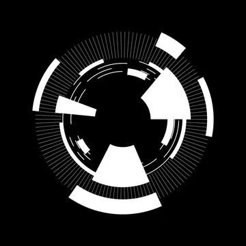 Modern Circular Tech Shapes: Perfect for Digital Graphics Stock Illustration