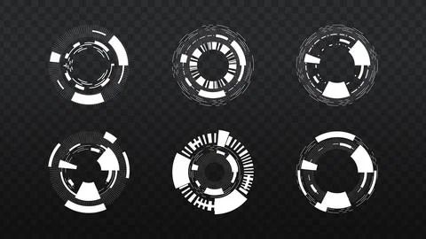 Modern Circular Tech Shapes: Perfect for Digital Graphics Stock Illustration