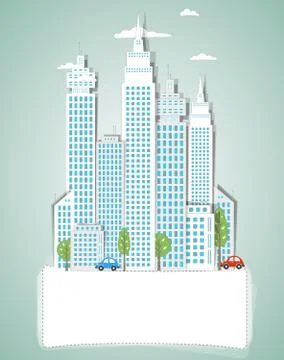 Modern city background. Vector Stock Illustration