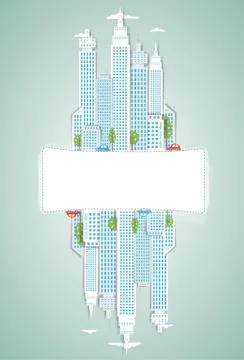 Modern city background. Vector Stock Illustration