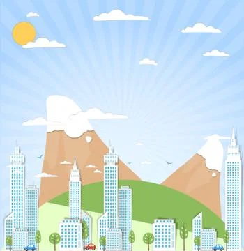 Modern city background. Vector Stock Illustration