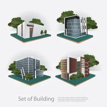 Modern City Building Perspective Vector Illustration Stock Illustration