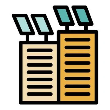Modern city buildings using solar panel energy Ilustración de archivo