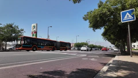 Modern City Bus Operating on Urban Streets in Agadir, Morocco – June 27, 2026 Stock Footage 337650408