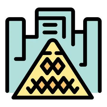 Modern city combining old pyramid and new buildings Ilustración de archivo