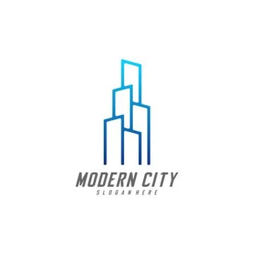 Modern City Logo Design Vector Template, Real estate Logo Concept, Emblem, De Stock Illustration
