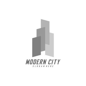 Modern City Logo Design Vector Template, Real estate Logo Concept, Emblem, De Stock Illustration