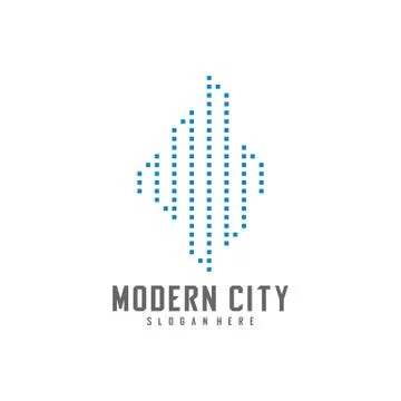 Modern City Logo Design Vector Template, Real estate Logo Concept, Emblem, De Stock Illustration