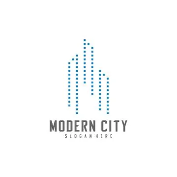 Modern City Logo Design Vector Template, Real estate Logo Concept, Emblem, De Stock Illustration