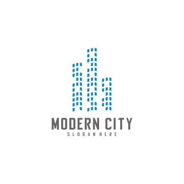 Modern City Logo Design Vector Template, Real estate Logo Concept, Emblem, De Stock Illustration