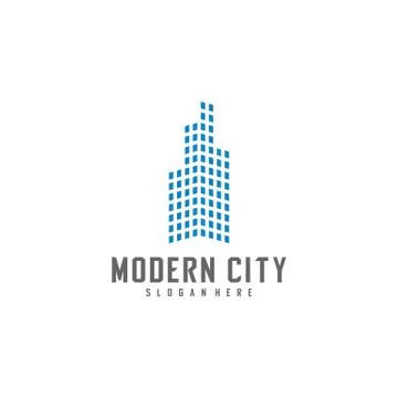 Modern City Logo Design Vector Template, Real estate Logo Concept, Emblem, De Stock Illustration