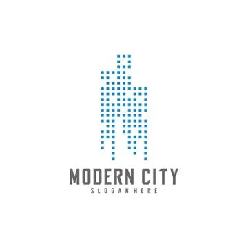 Modern City Logo Design Vector Template, Real estate Logo Concept, Emblem, De Stock Illustration