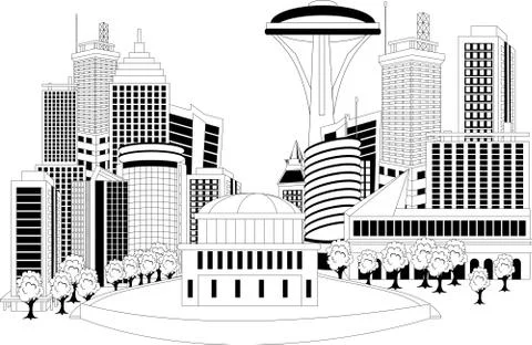 Modern city metropolis Stock Illustration