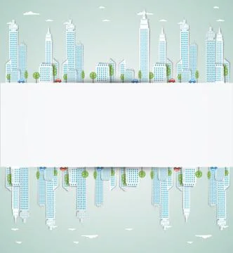 Modern city objects. Vector Stock Illustration