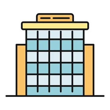Modern city office building vector icon illustration Stock Illustration