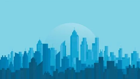 Modern City Skyline backgrounds vector Stock Illustration